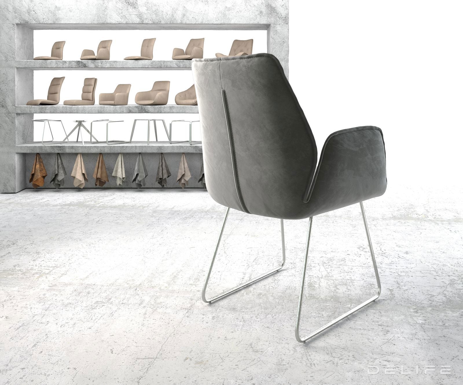 Blagovaonska stolica Zoa, Materijal: Baršun