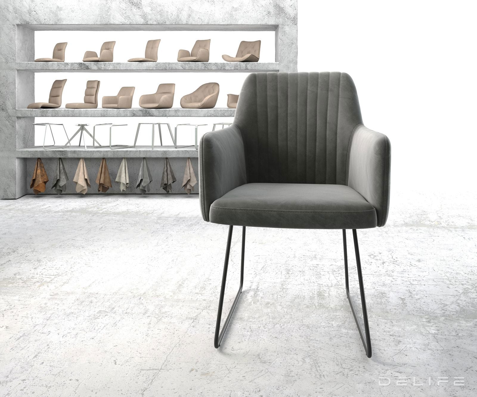 Blagovaonska stolica Greg, Materijal: Baršun