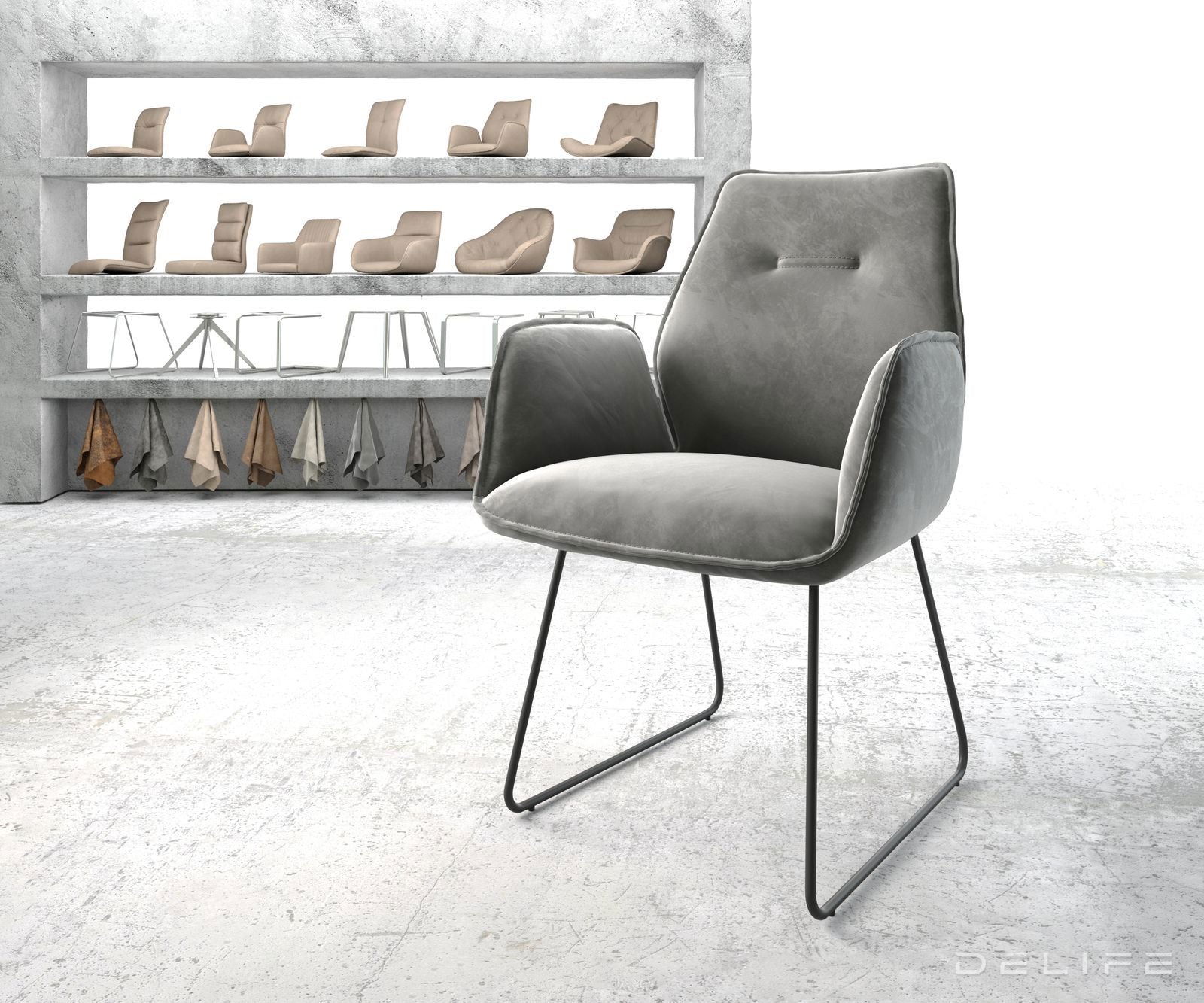 Blagovaonska stolica Zoa, Materijal: Baršun