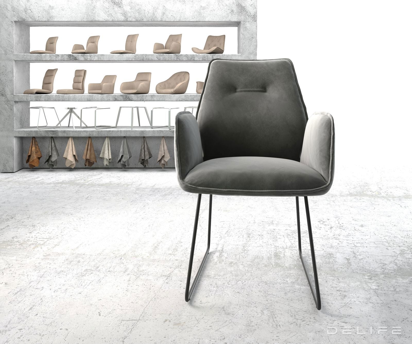 Blagovaonska stolica Zoa, Materijal: Baršun