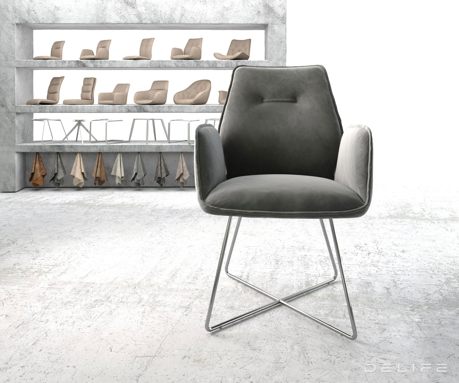 Blagovaonska stolica Zoa, Materijal: Baršun