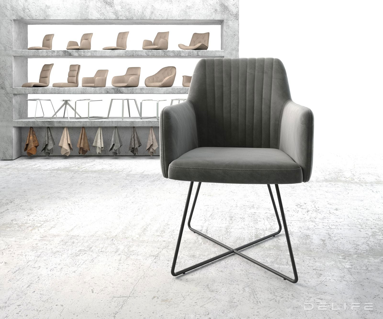 Blagovaonska stolica Greg, Materijal: Baršun