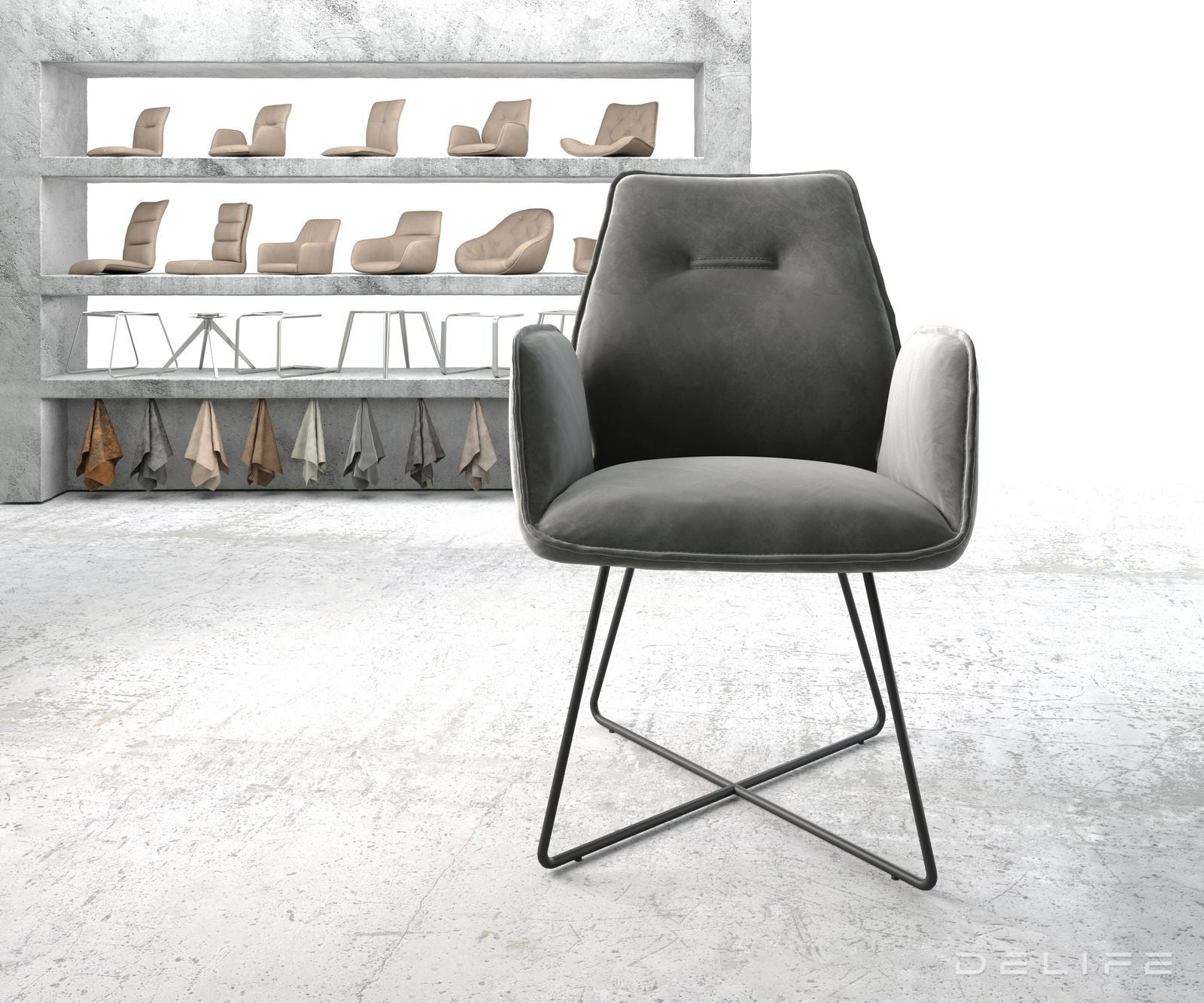 Blagovaonska stolica Zoa, Materijal: Baršun