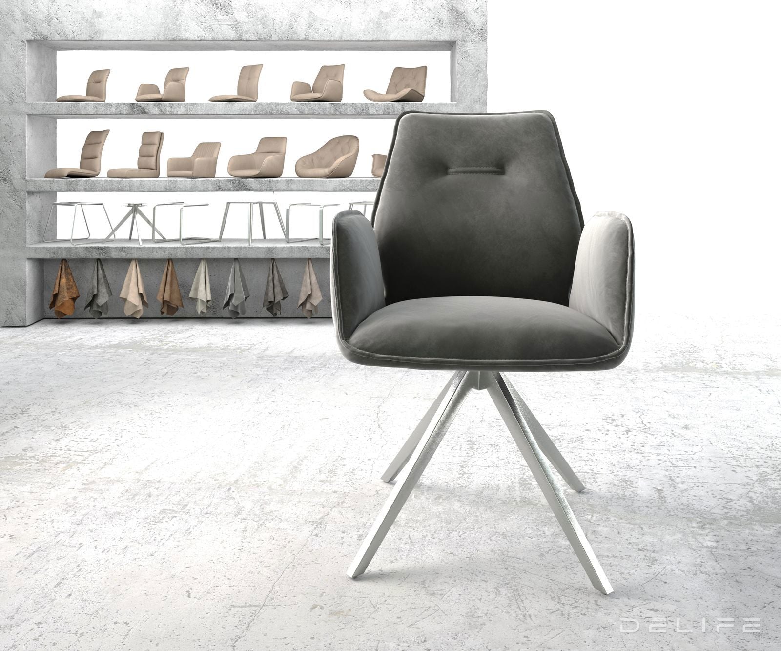 Blagovaonska stolica Zoa, Materijal: Baršun