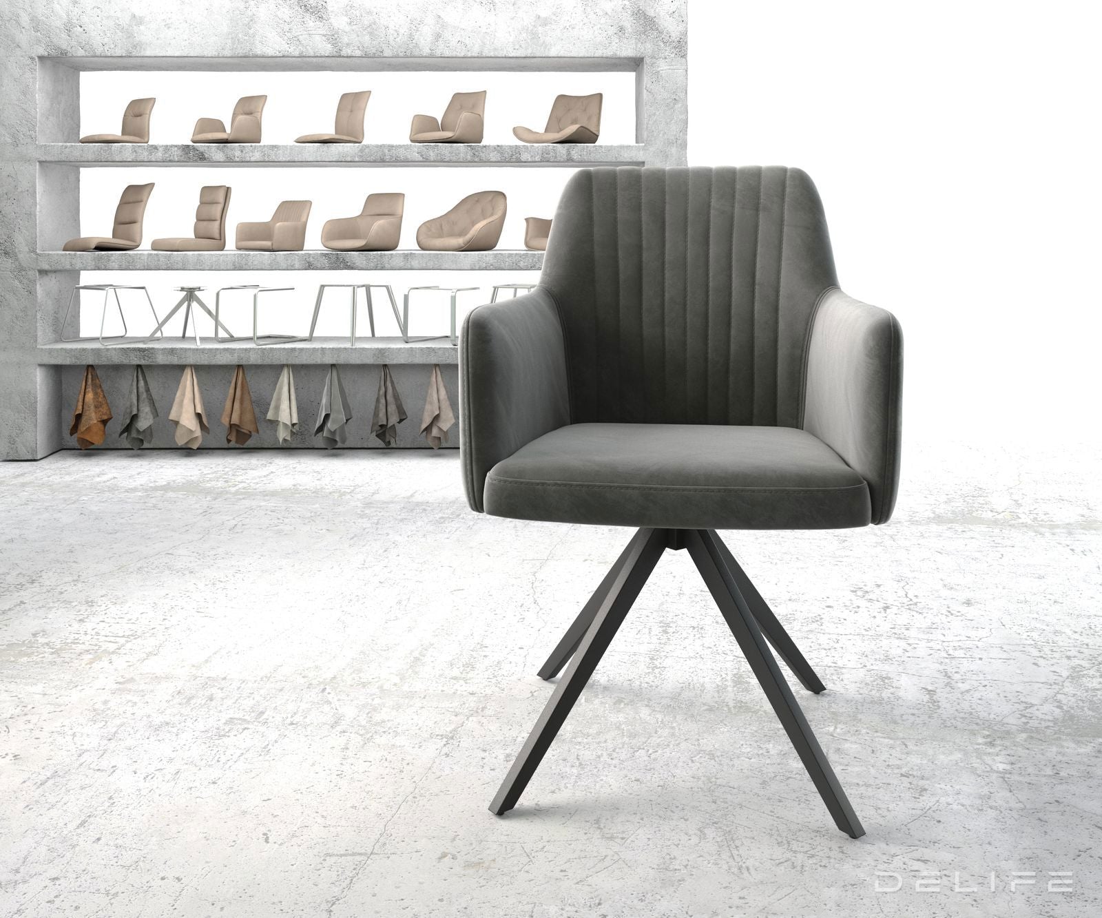 Blagovaonska stolica Greg, Materijal: Baršun