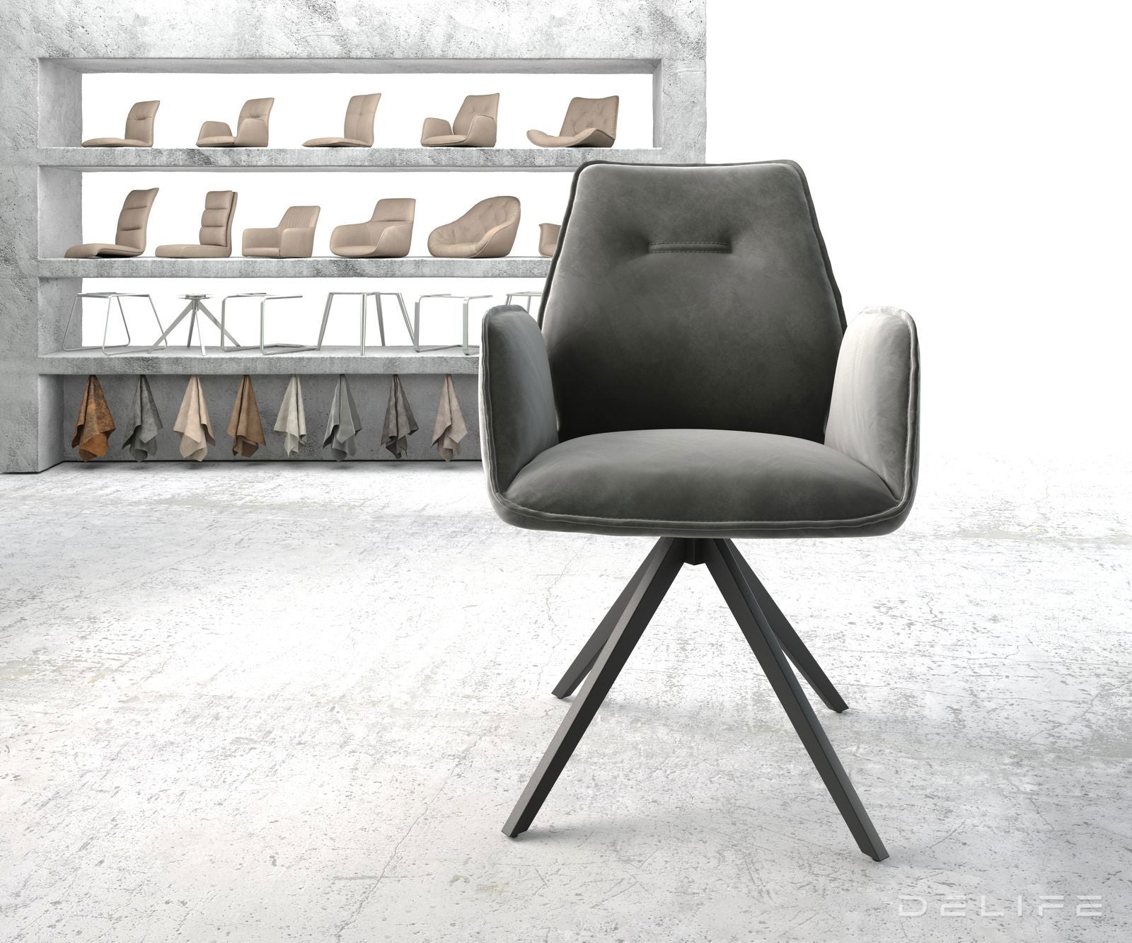 Blagovaonska stolica Zoa, Materijal: Baršun