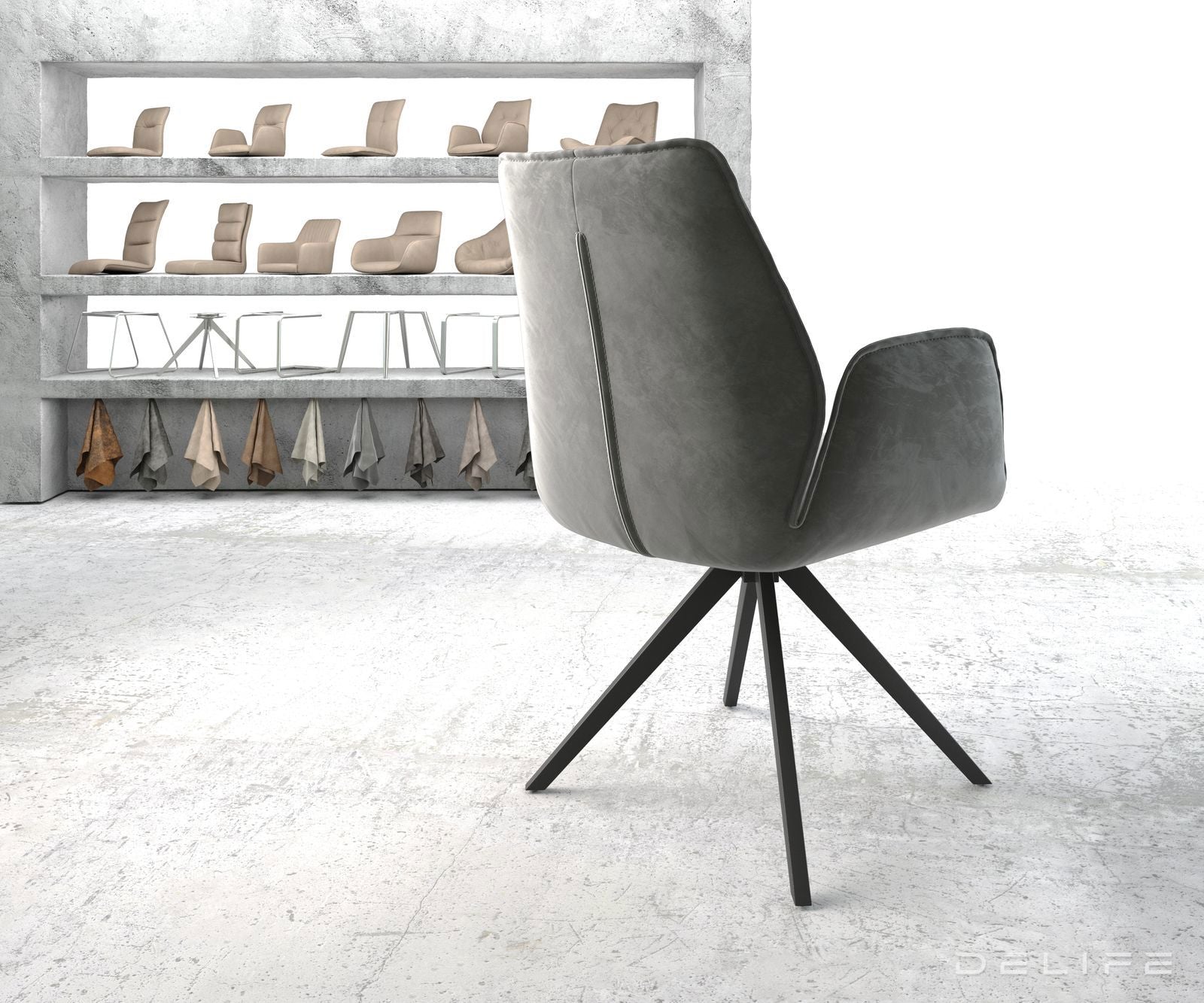 Blagovaonska stolica Zoa, Materijal: Baršun