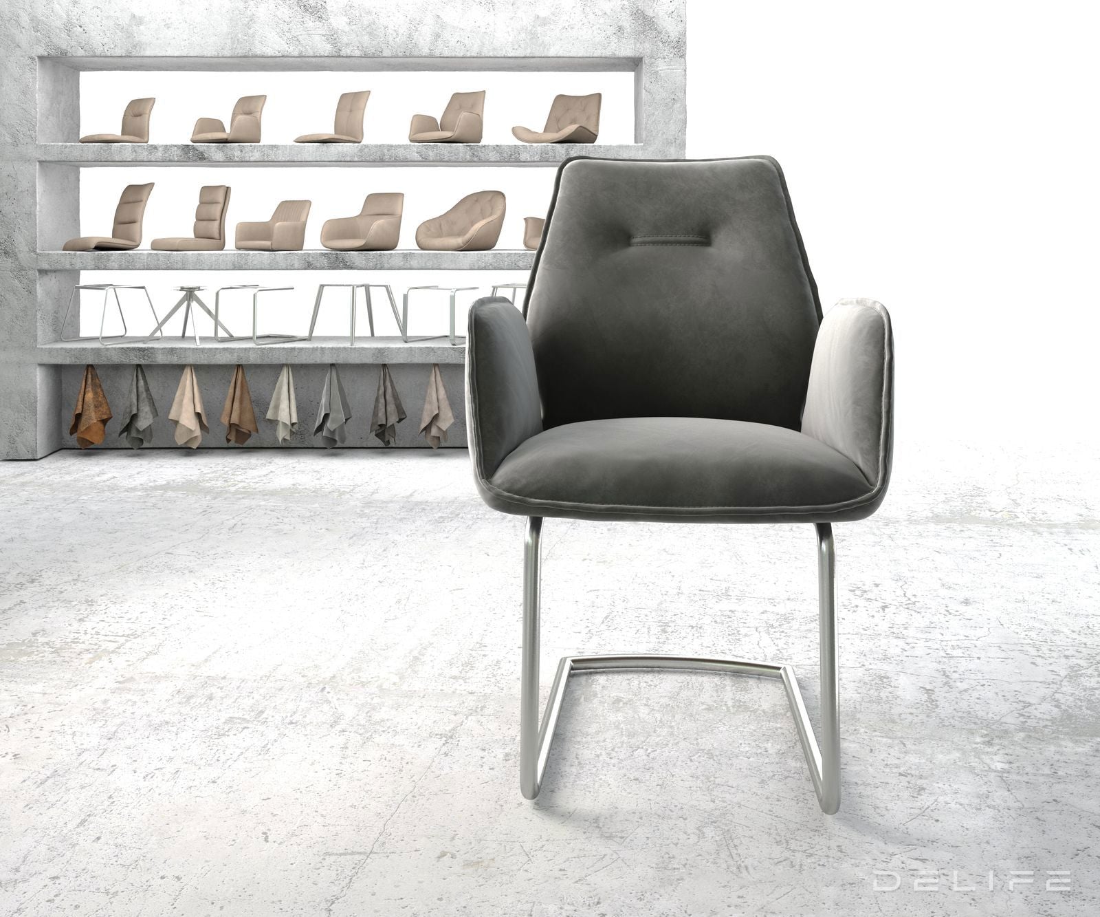 Blagovaonska stolica Zoa, Materijal: Baršun