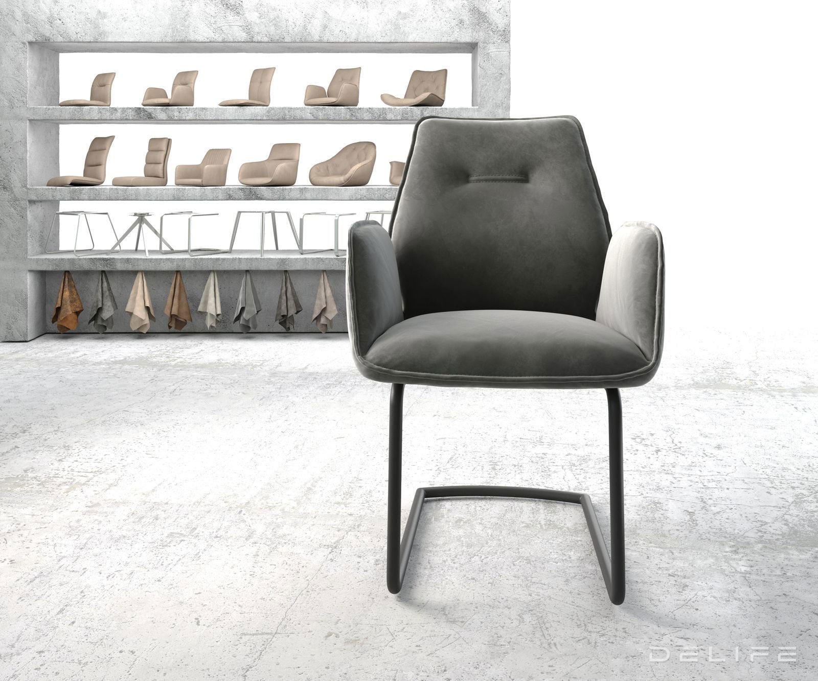 Blagovaonska stolica Zoa, Materijal: Baršun