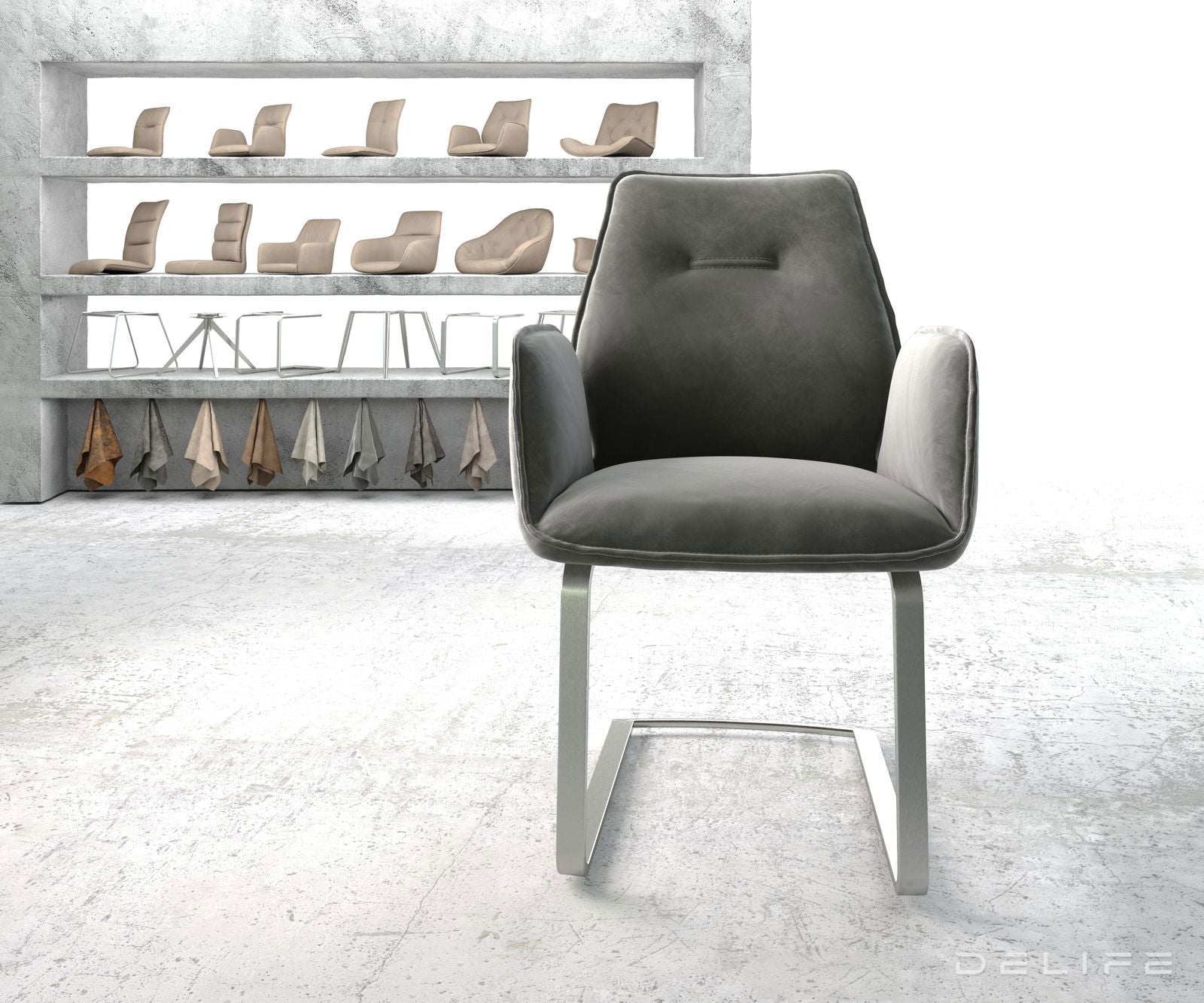 Blagovaonska stolica Zoa, Materijal: Baršun