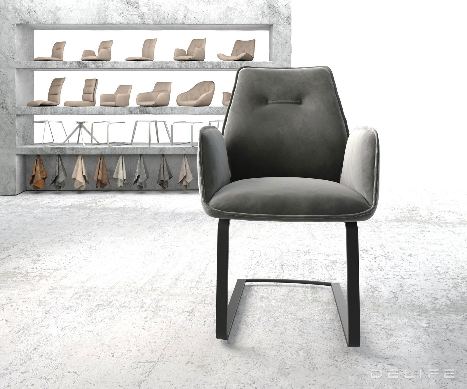 Blagovaonska stolica Zoa, Materijal: Baršun