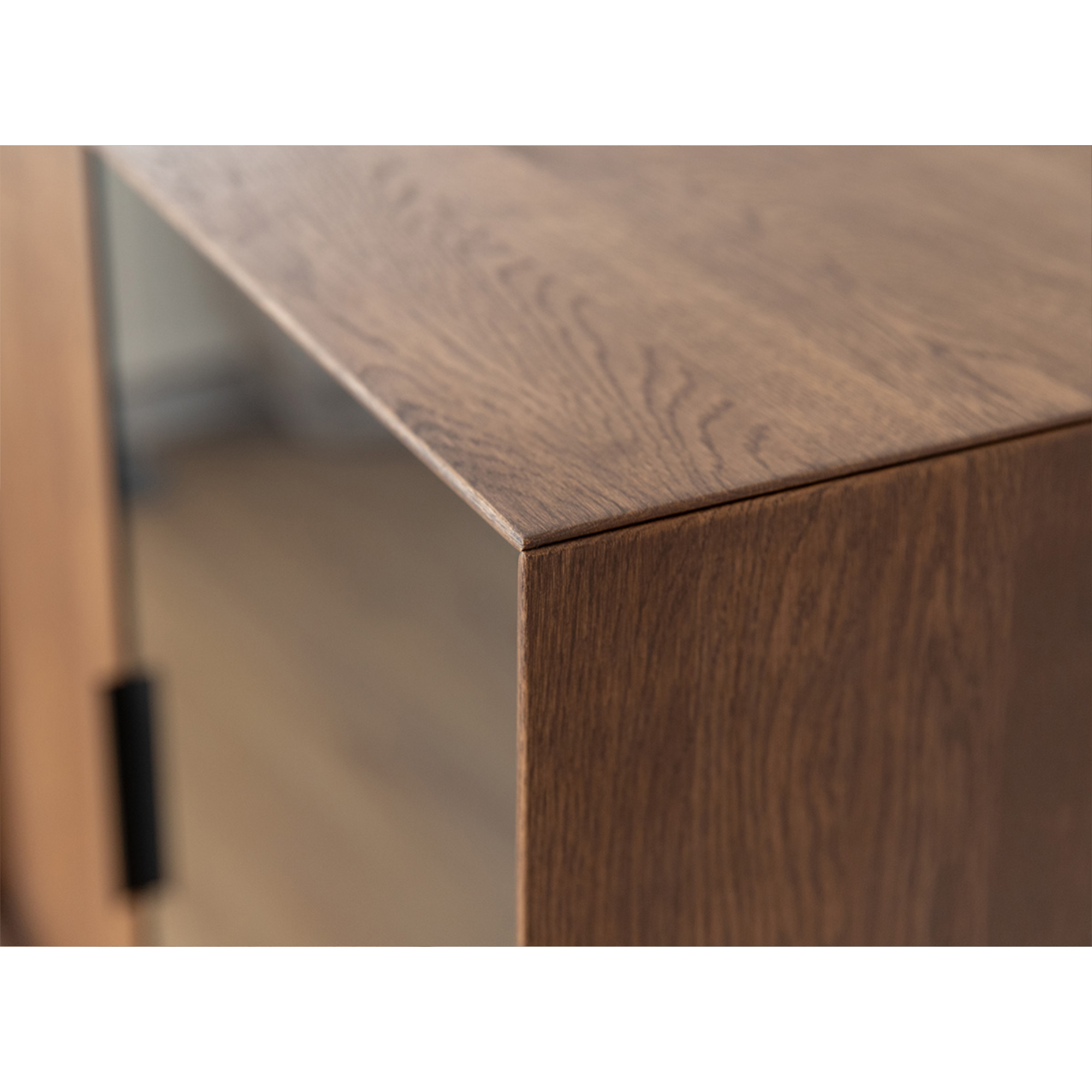 Komoda Modern Loft 101x45cm Sa Staklom, Materijal: Masivno Drvo Hrast