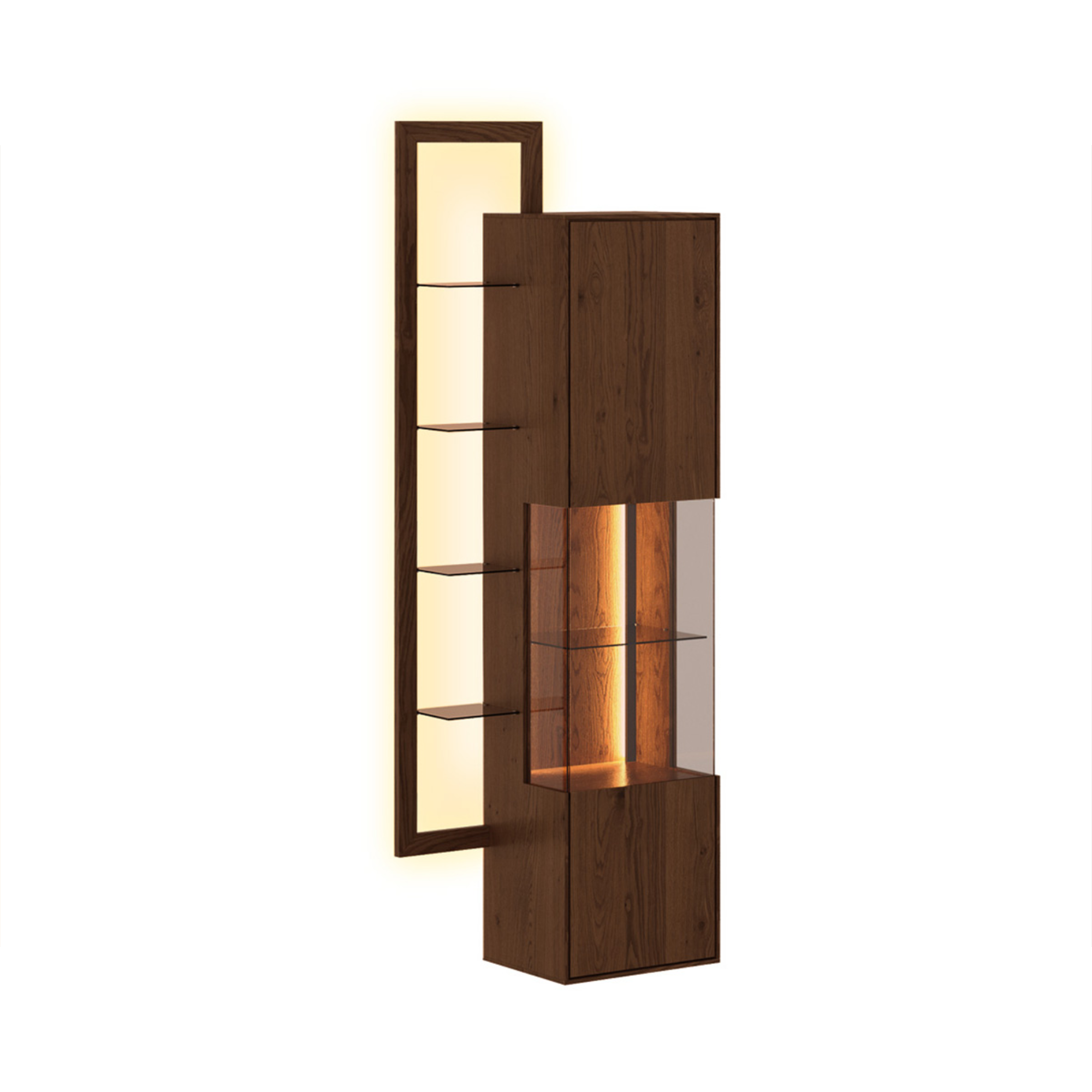 Vitrina Collodi 73x195cm, Materijal: Masivno Drvo Hrast