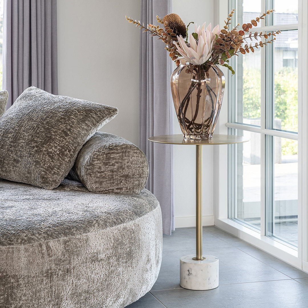 Pomoćni stolić Lecco, Materijal: Mramor/Čelik