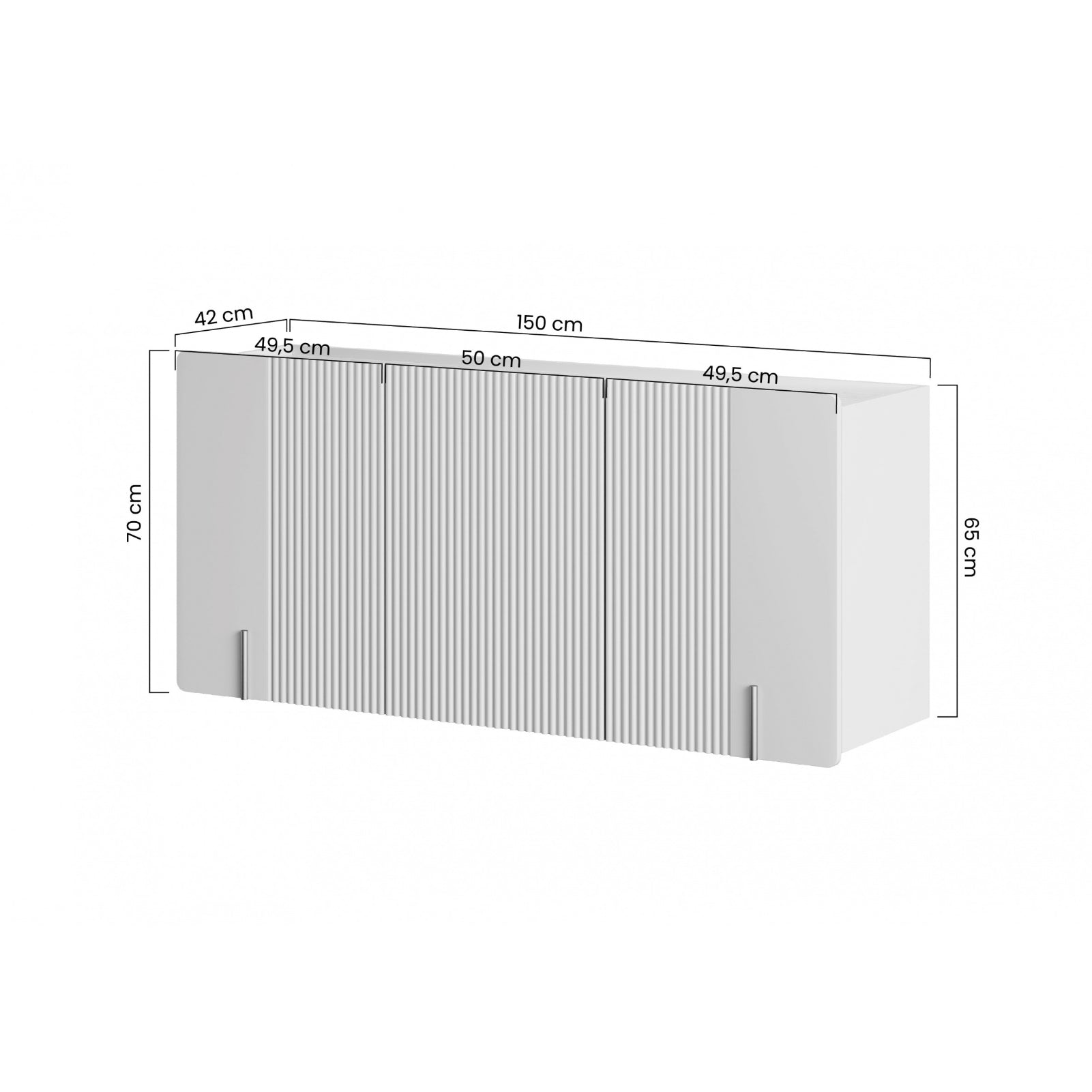 Komoda Malmi 150 cm, 3 Vrata I 3 Police, Materijal: MDF