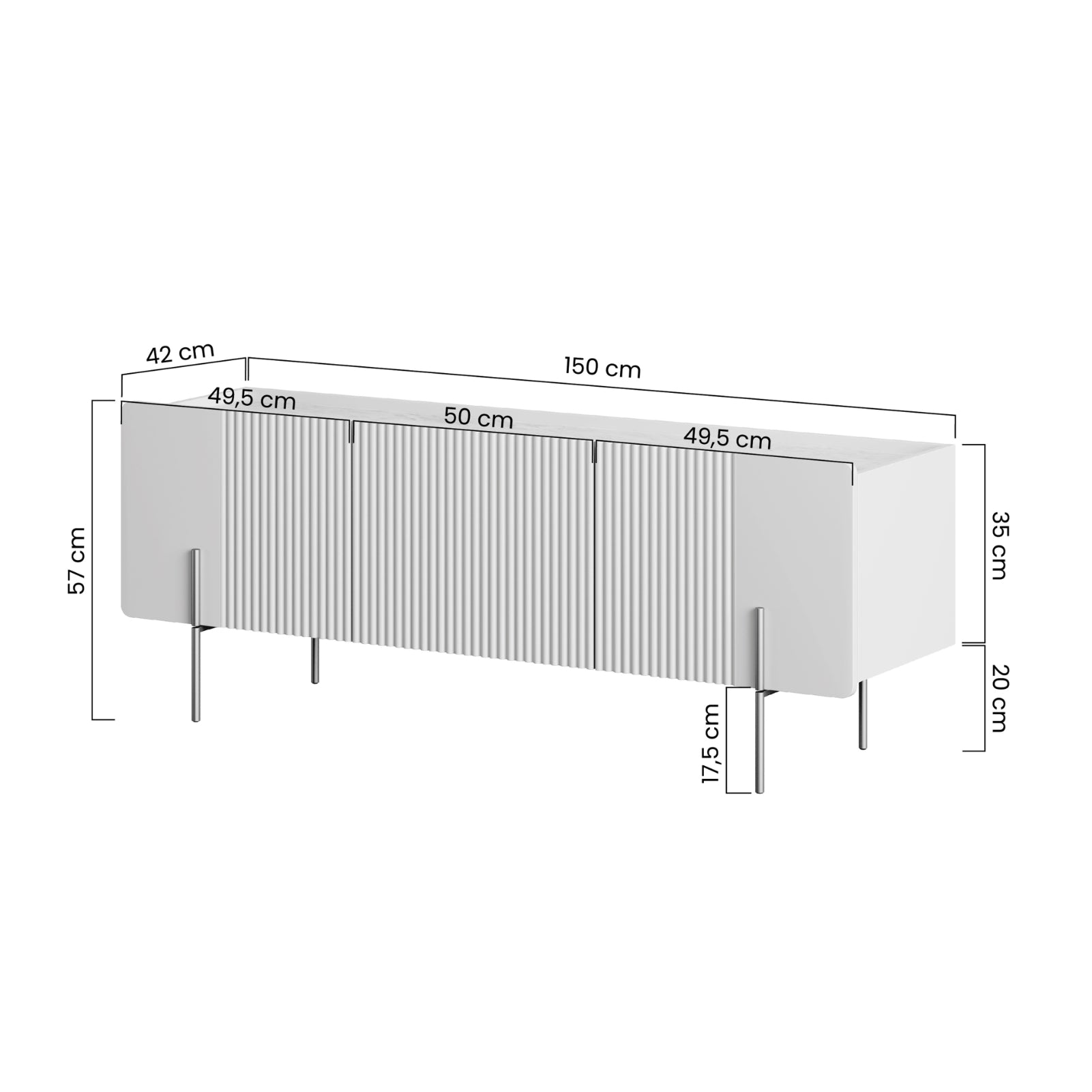 TV Komoda Malmi 150cm, 2 vrata i 1 Ladica, Materijal: MDF