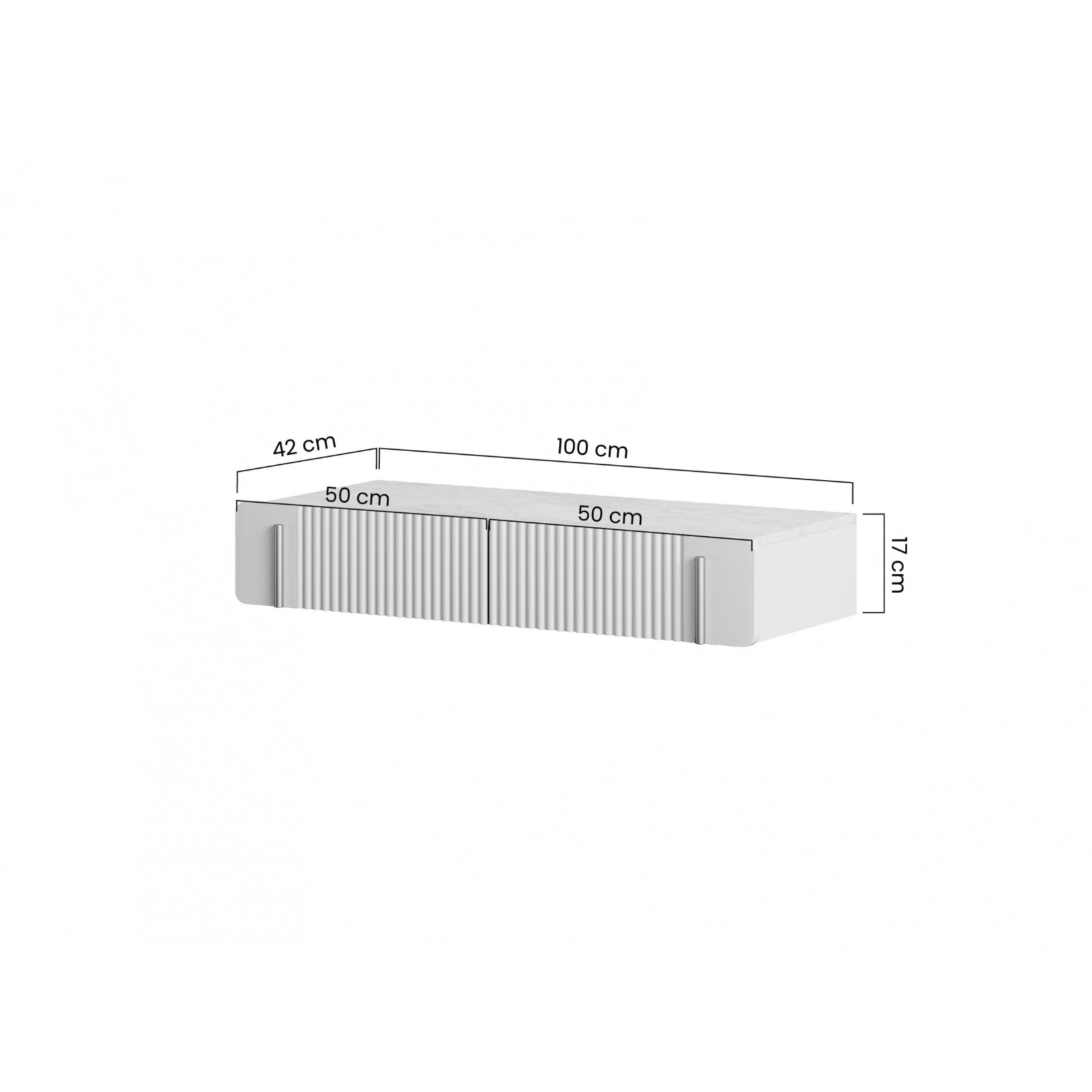 Pomoćni stolić Malmi 100cm, 2 Ladice, Materijal: MDF
