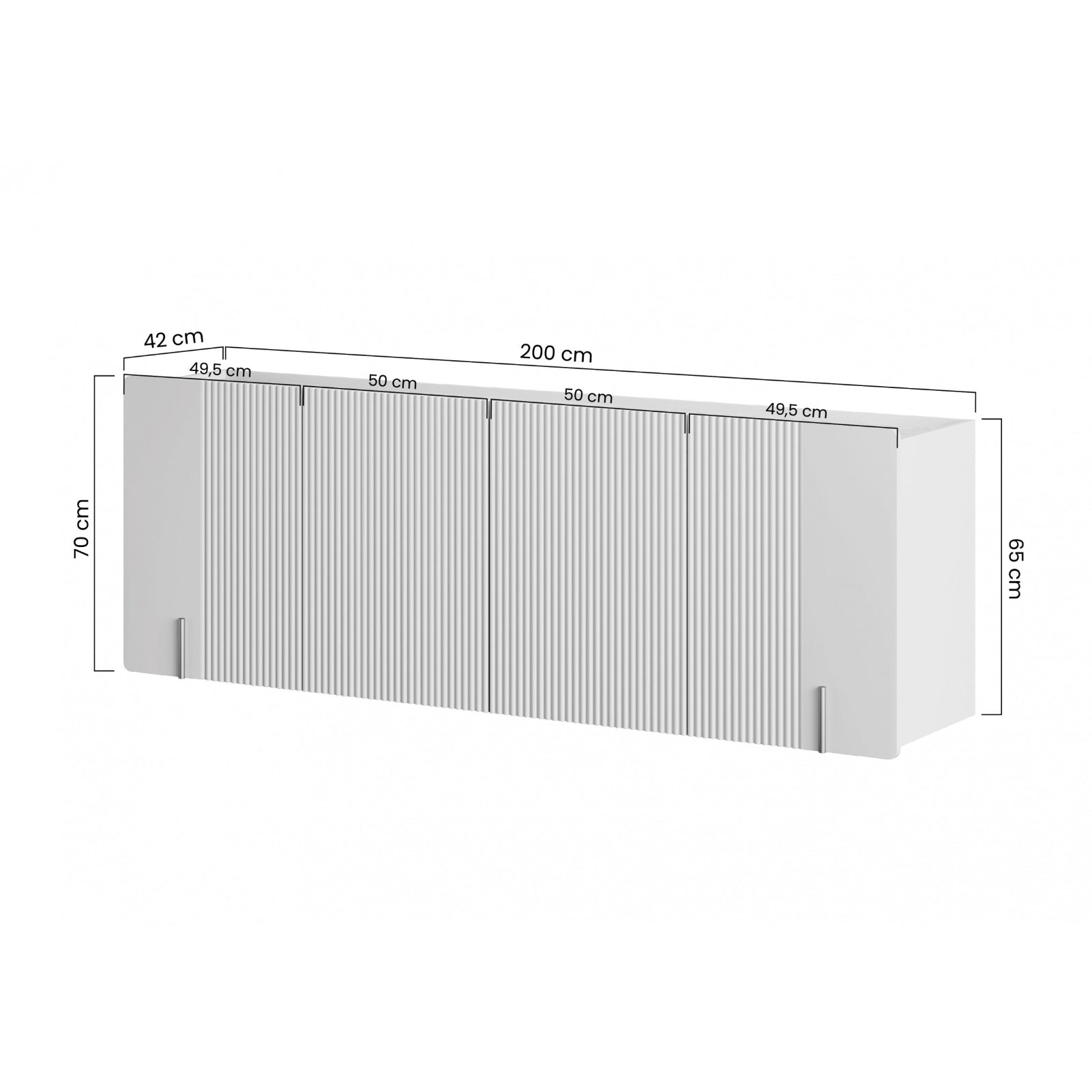 Komoda Malmi 200 cm, 4 Vrata I 4 Police, Materijal: MDF