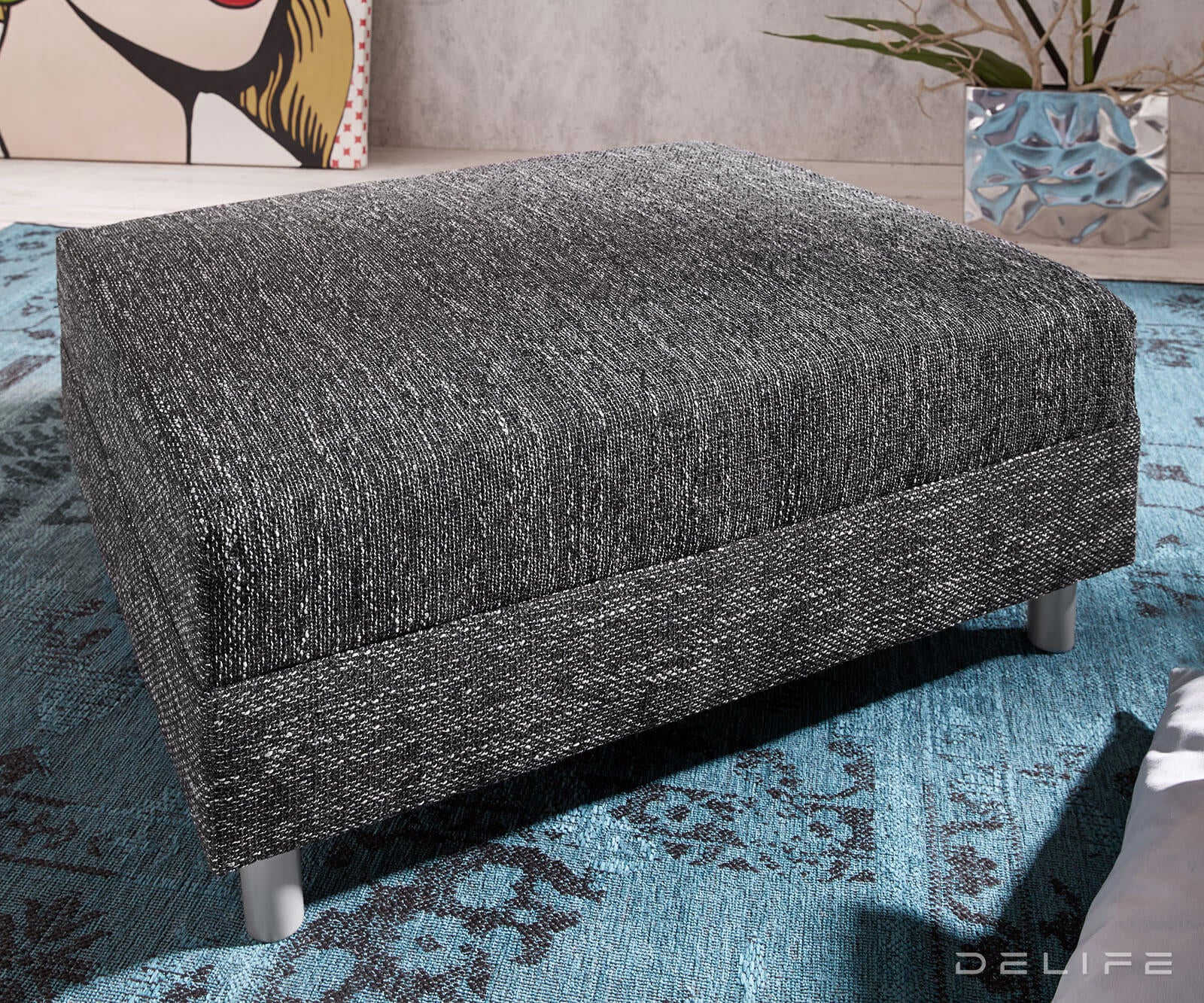 Tabure Clovis 98x83x40cm, Materijal: Strukturirana tkanina