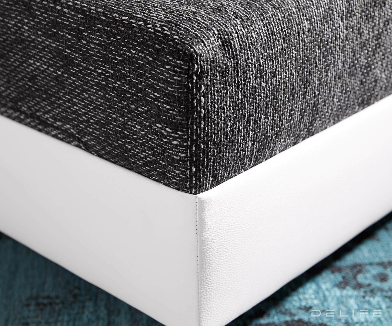 Tabure Clovis 98x83x40cm, Materijal: Strukturirana tkanina/Umjetna koža