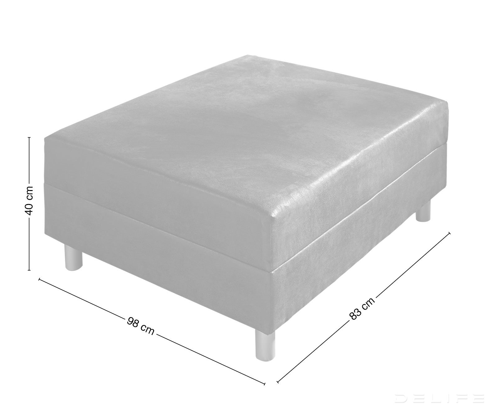 Tabure Clovis 98x83x40cm, Materijal: Strukturirana tkanina/Umjetna koža