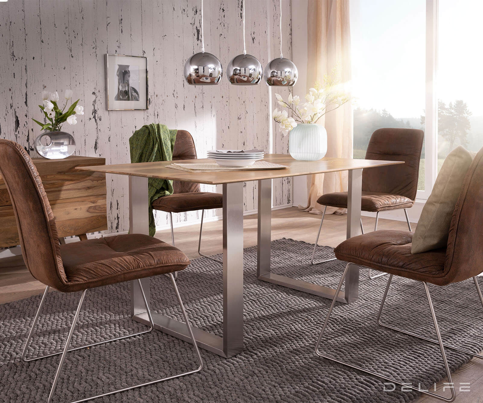 Blagovaonski stol Edge 2, Materijal: Bagrem