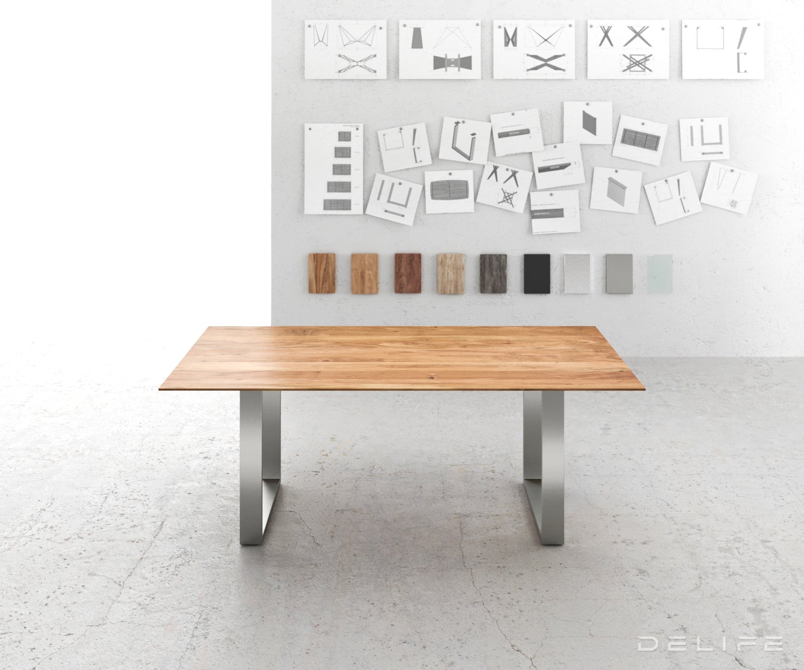 Blagovaonski stol Edge 2, Materijal: Bagrem