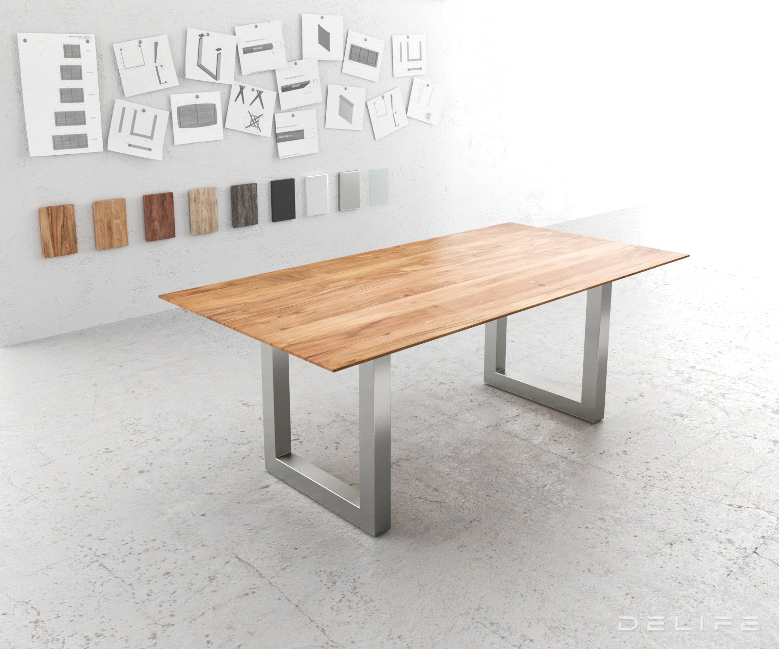 Blagovaonski stol Edge 2, Materijal: Bagrem