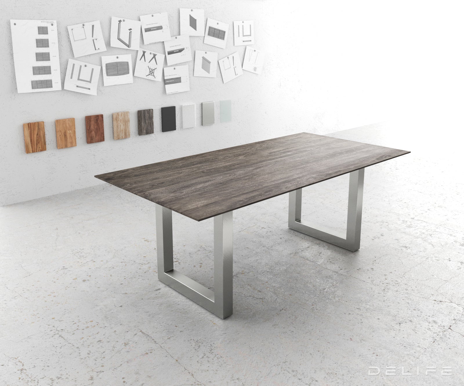 Blagovaonski stol Edge 2, Materijal: Bagrem