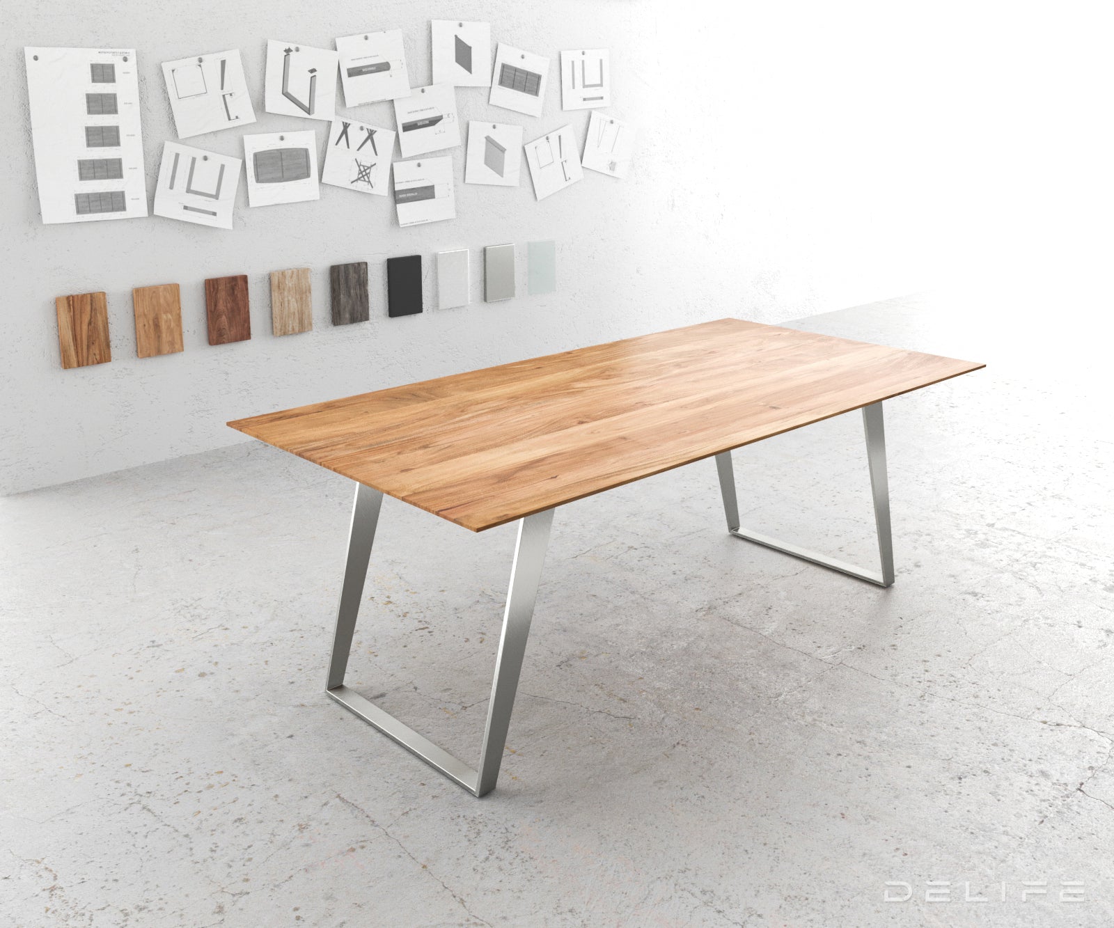 Blagovaonski stol Edge 2, Materijal: Bagrem