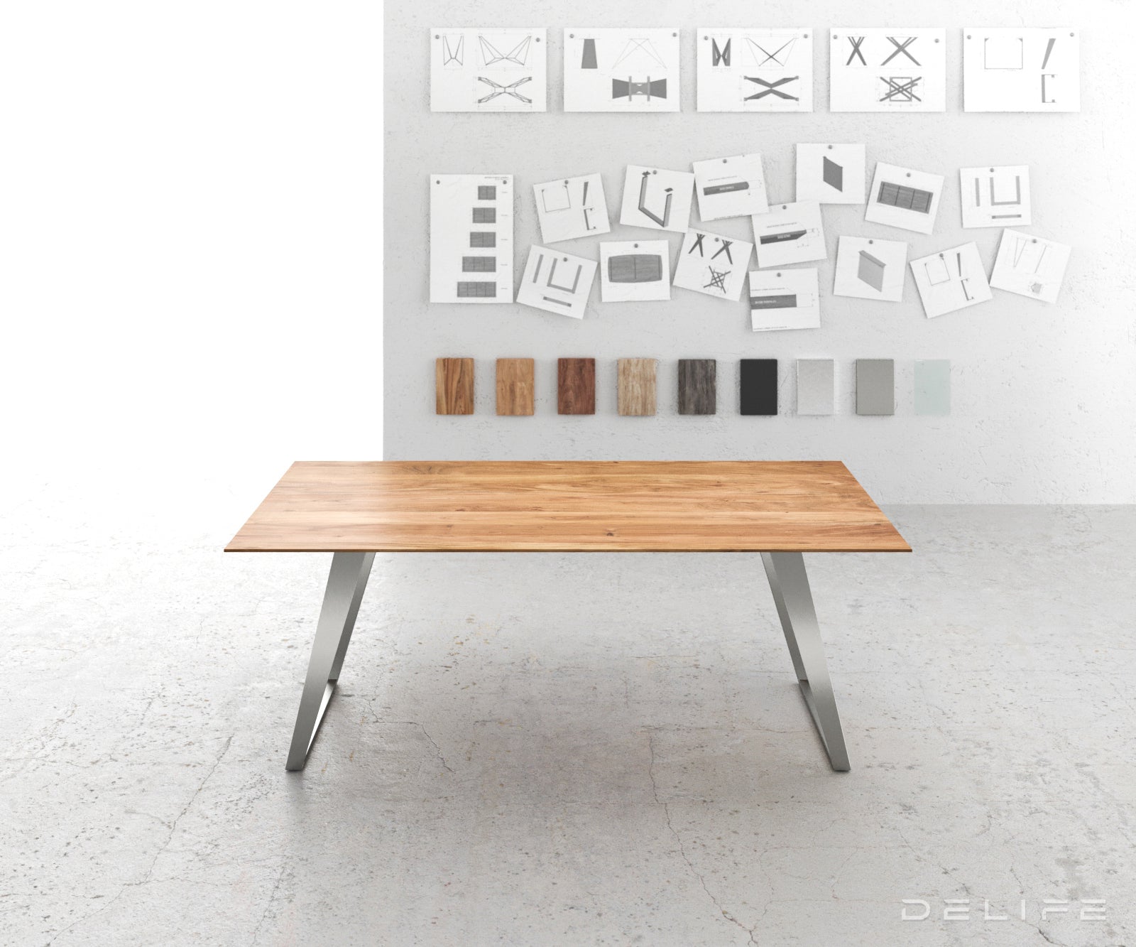 Blagovaonski stol Edge 2, Materijal: Bagrem