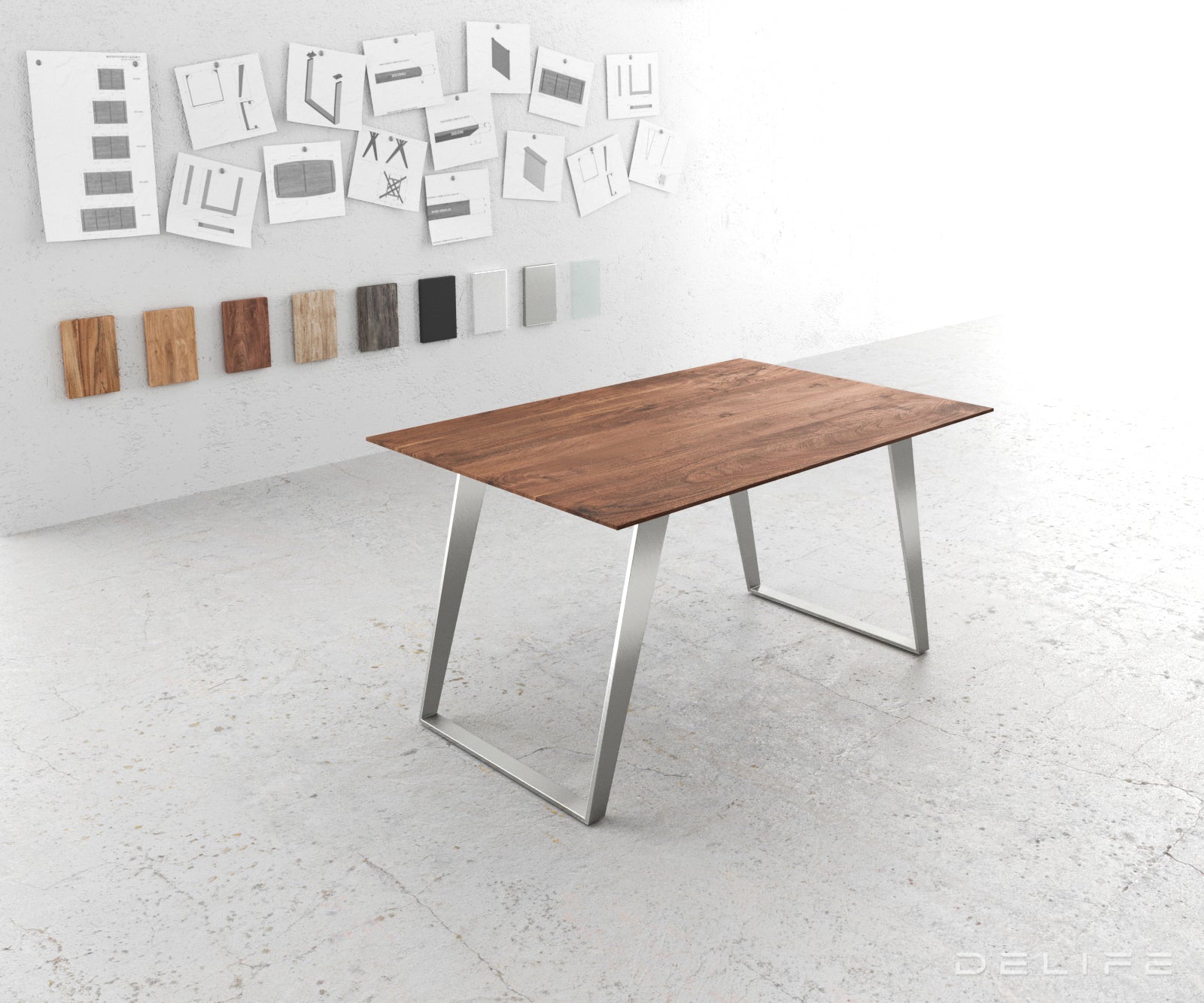 Blagovaonski stol Edge 2, Materijal: Bagrem