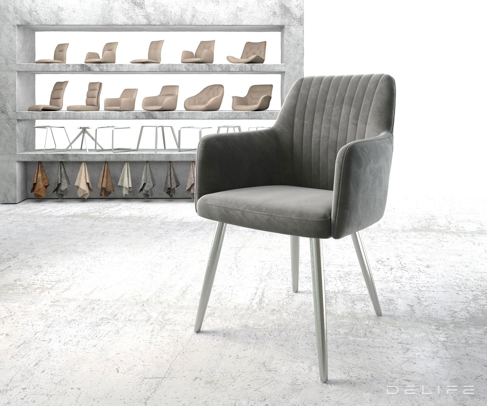 Blagovaonska stolica Greg, Materijal: Baršun