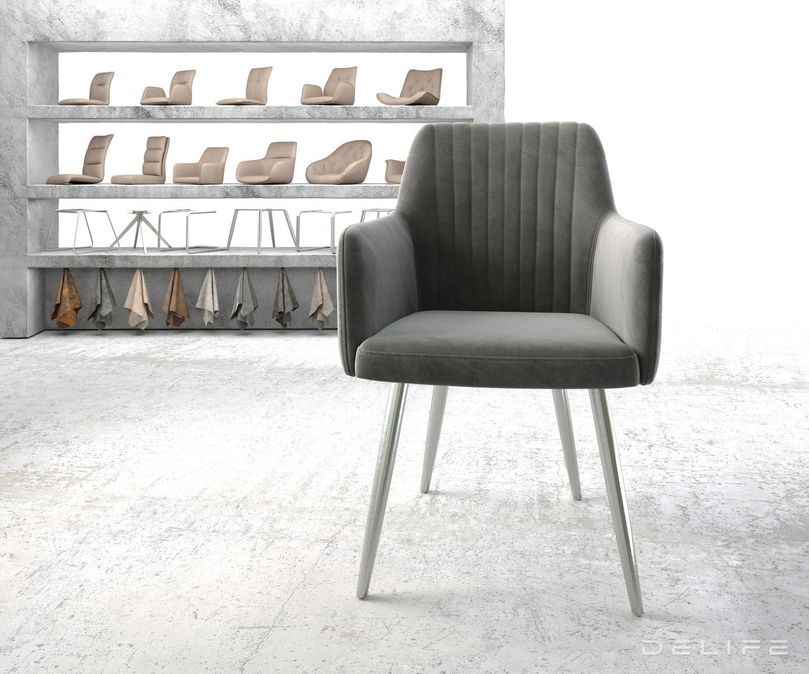 Blagovaonska stolica Greg, Materijal: Baršun