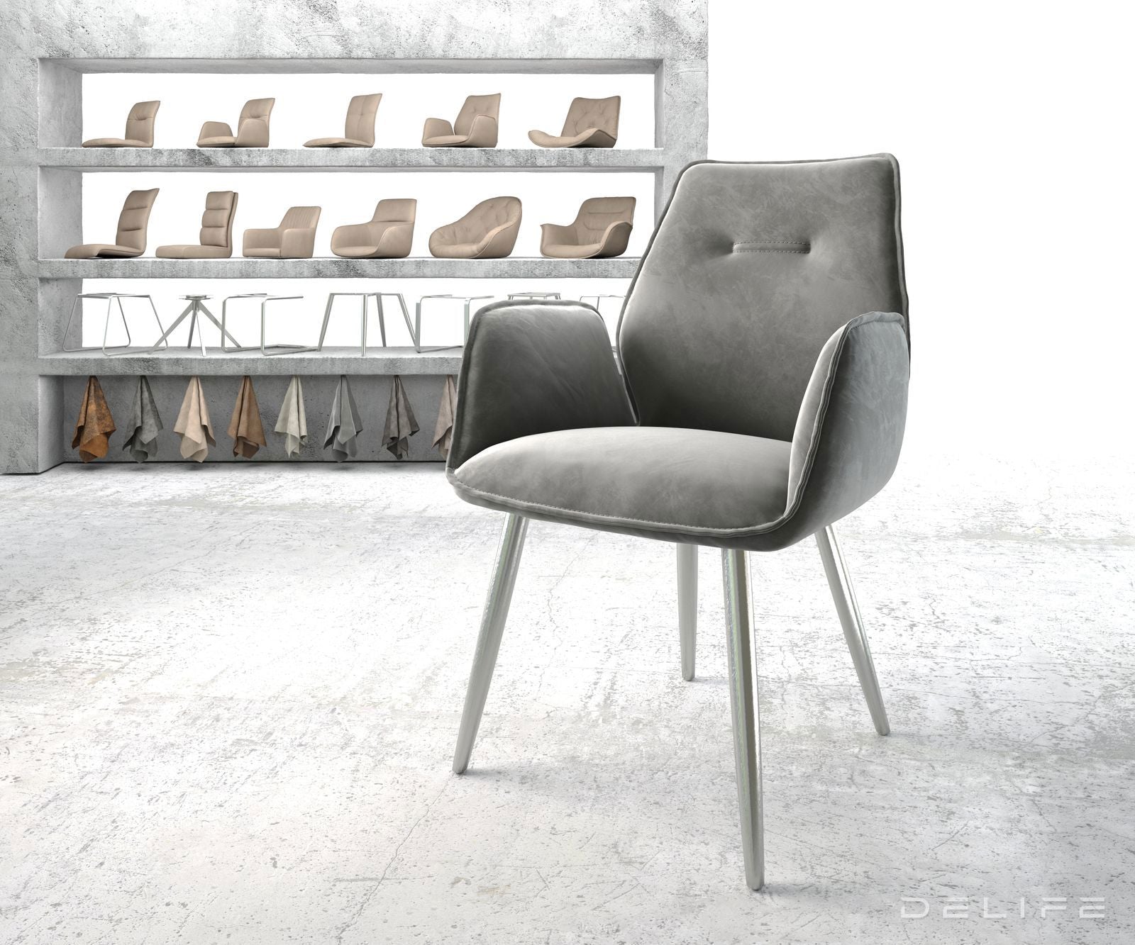 Blagovaonska stolica Zoa, Materijal: Baršun