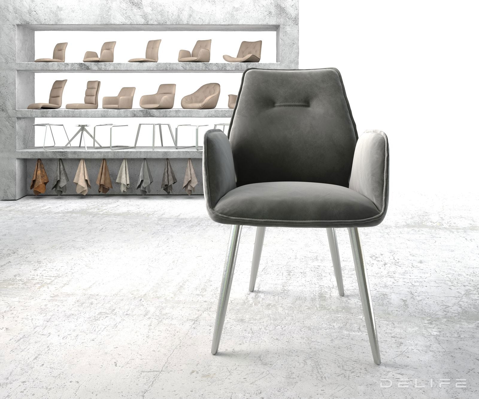 Blagovaonska stolica Zoa, Materijal: Baršun