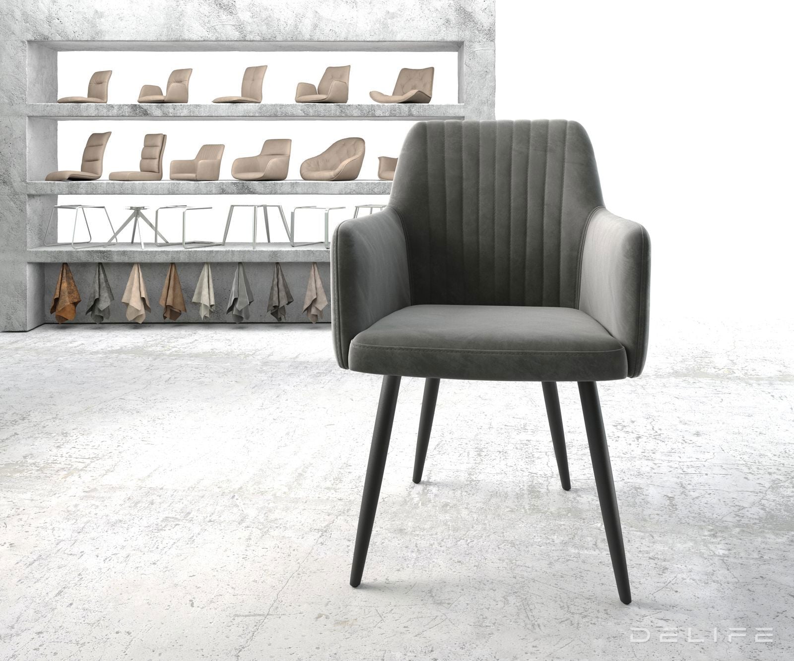 Blagovaonska stolica Greg, Materijal: Baršun