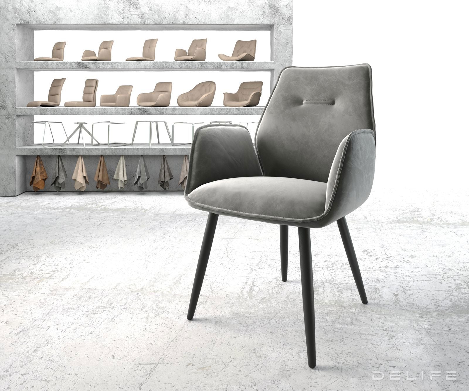 Blagovaonska stolica Zoa, Materijal: Baršun