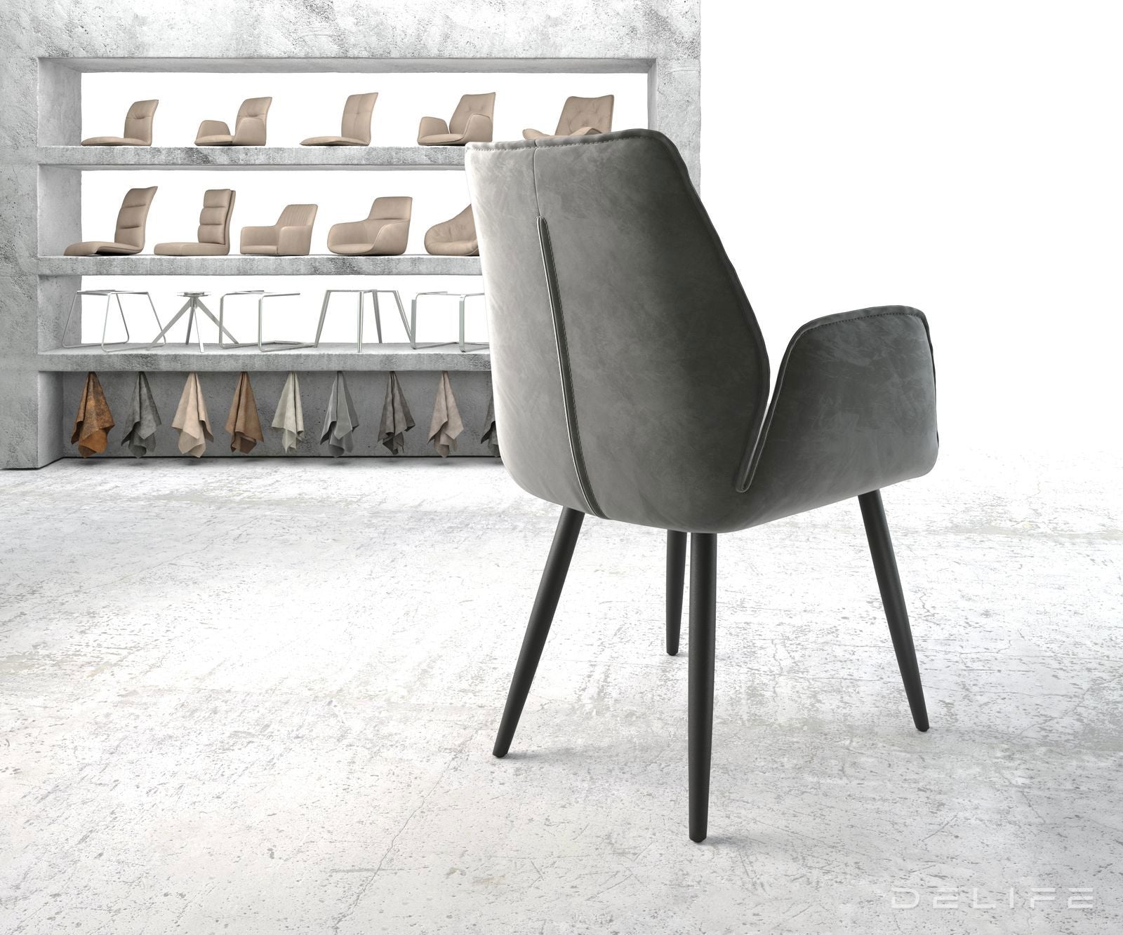 Blagovaonska stolica Zoa, Materijal: Baršun