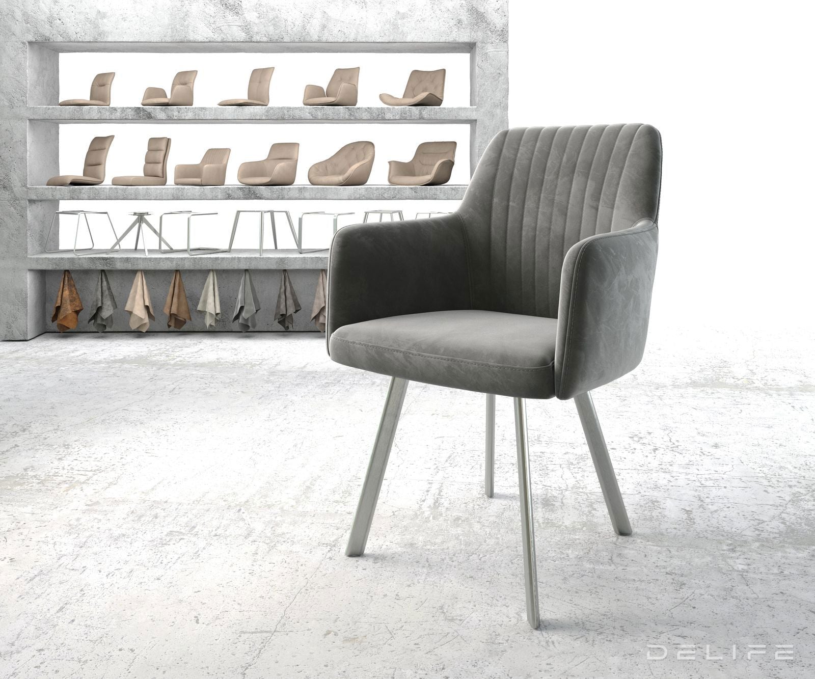 Blagovaonska stolica Greg, Materijal: Baršun