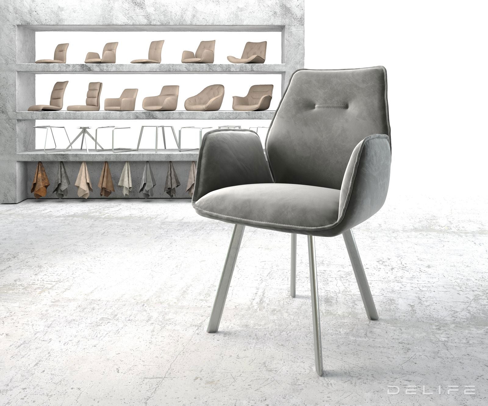 Blagovaonska stolica Zoa, Materijal: Baršun