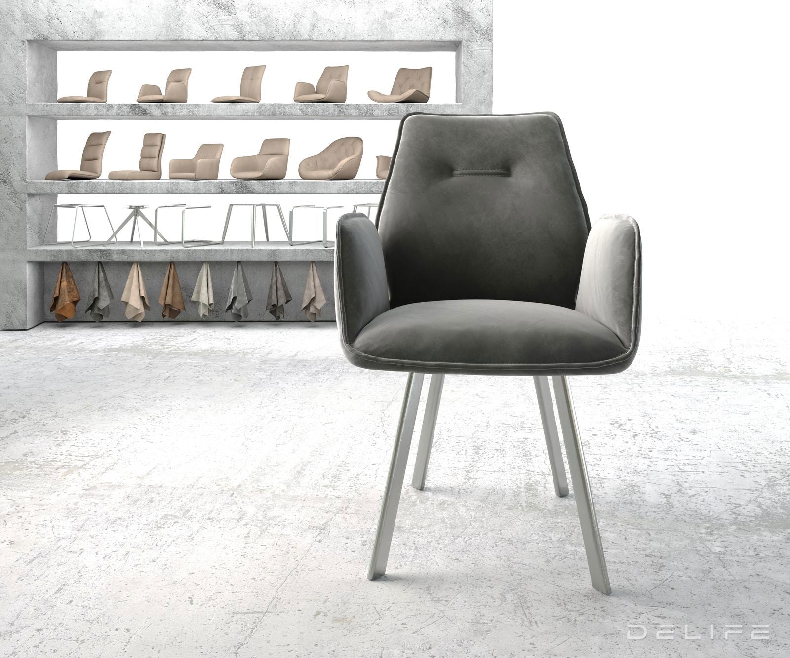 Blagovaonska stolica Zoa, Materijal: Baršun