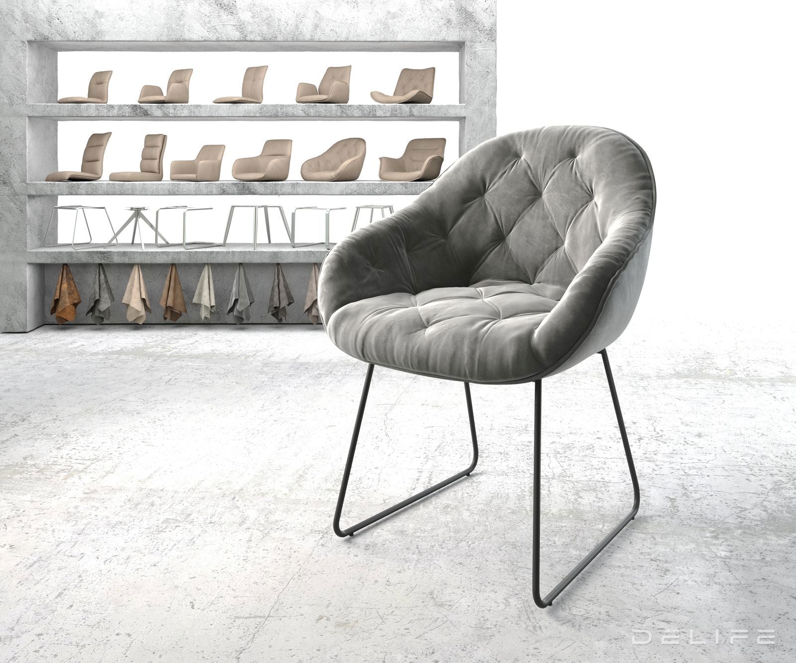 Blagovaonska stolica Gaio, Materijal: Baršun