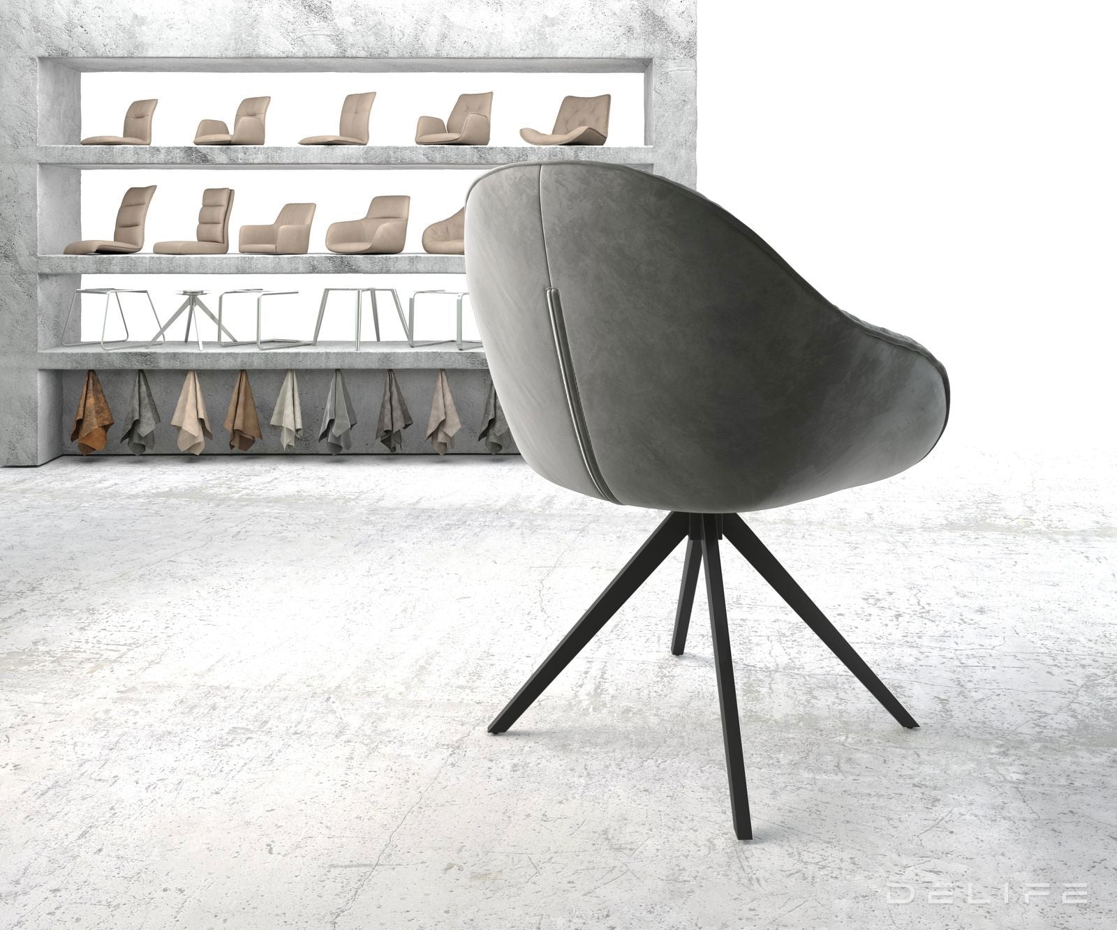 Blagovaonska stolica Gaio, Materijal: Baršun