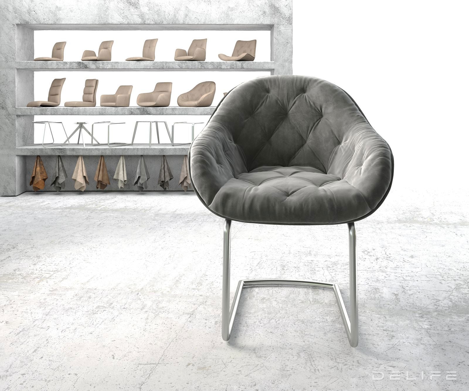 Blagovaonska stolica Gaio, Materijal: Baršun