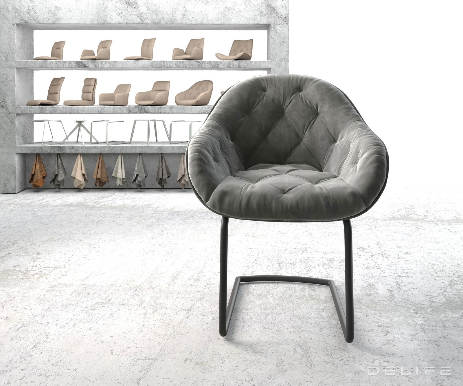 Blagovaonska stolica Gaio, Materijal: Baršun