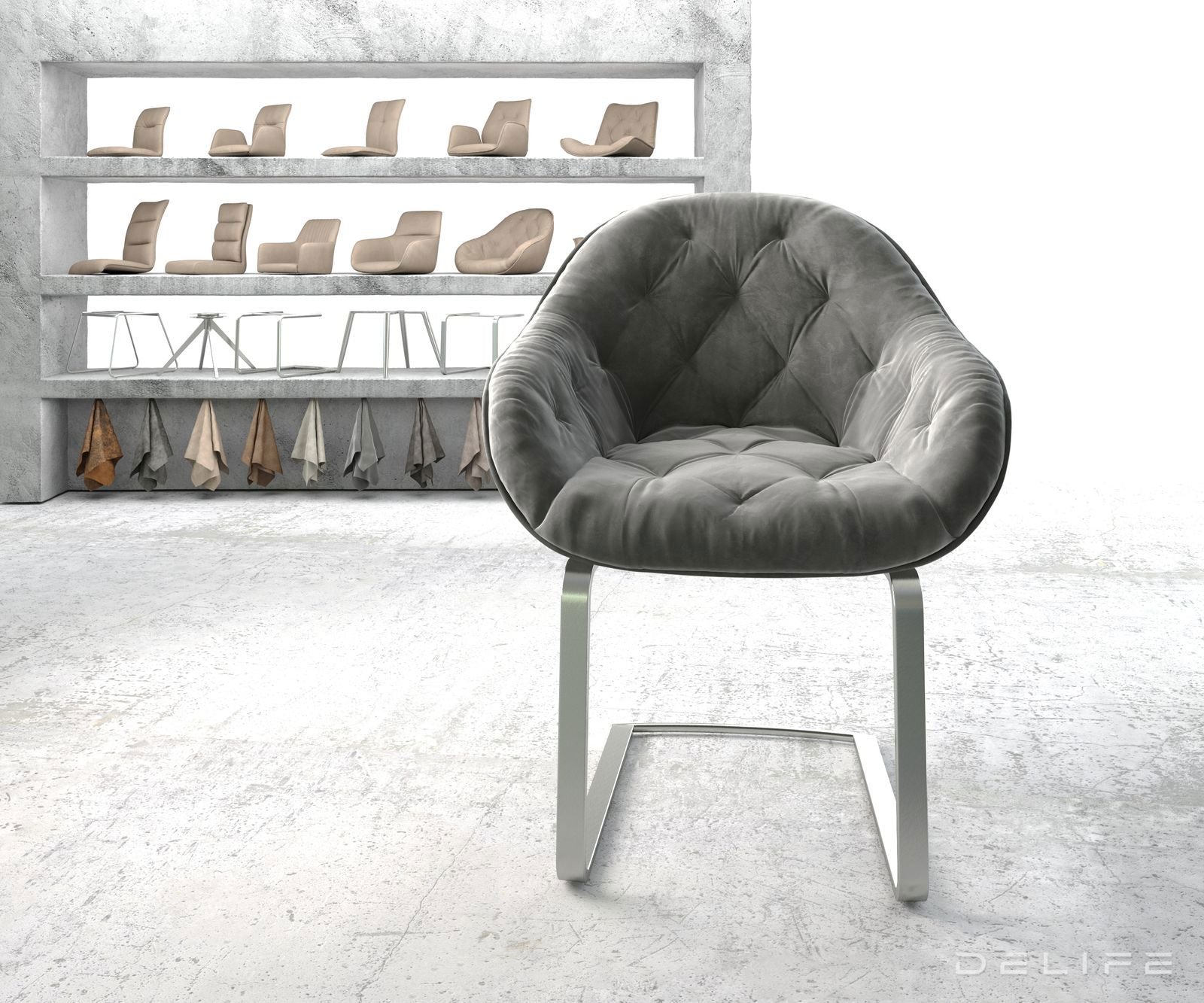 Blagovaonska stolica Gaio, Materijal: Baršun