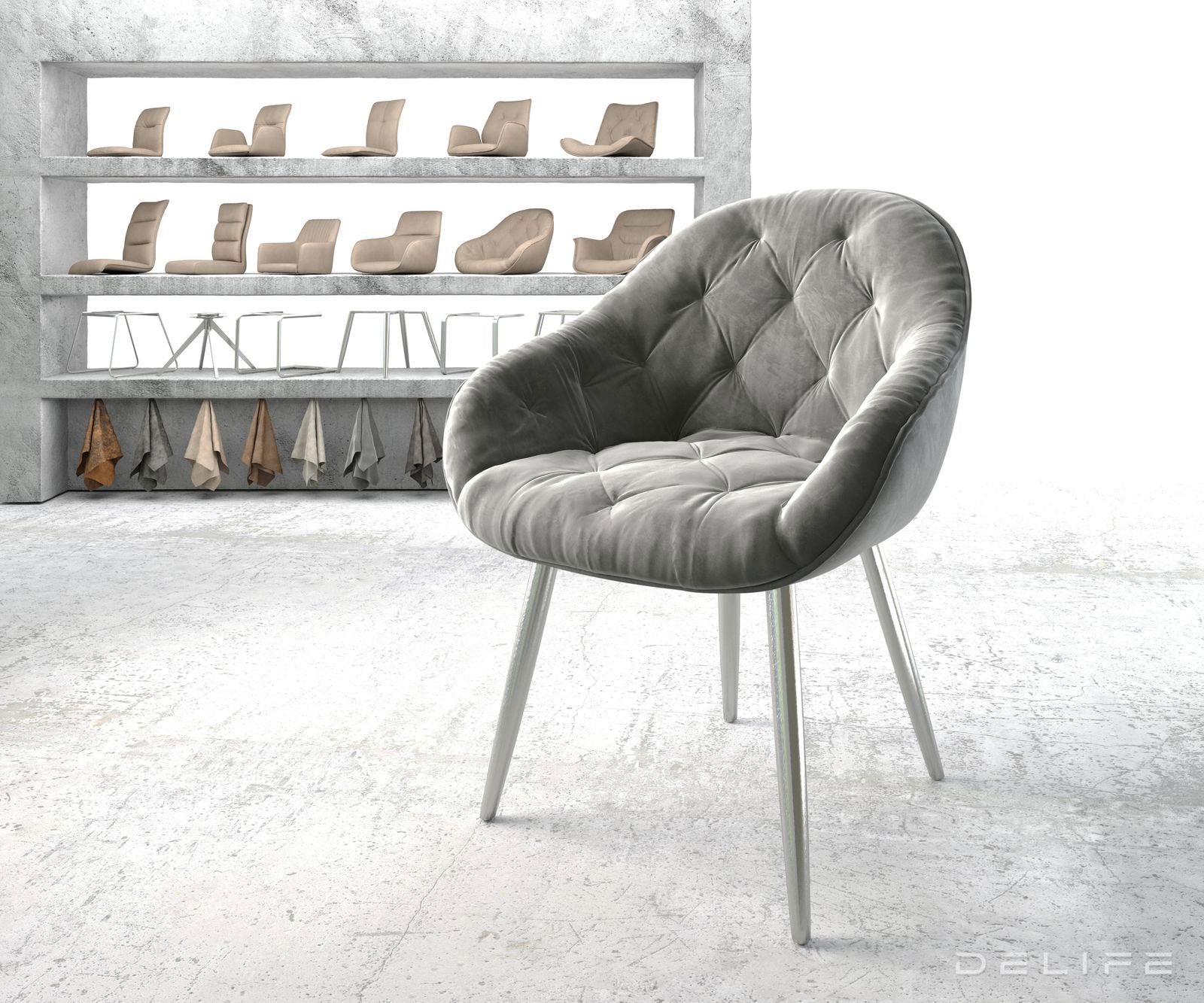 Blagovaonska stolica Gaio, Materijal: Baršun