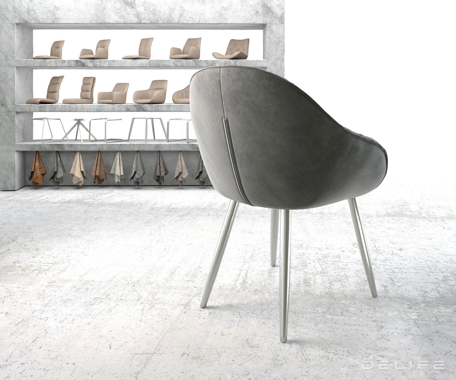 Blagovaonska stolica Gaio, Materijal: Baršun