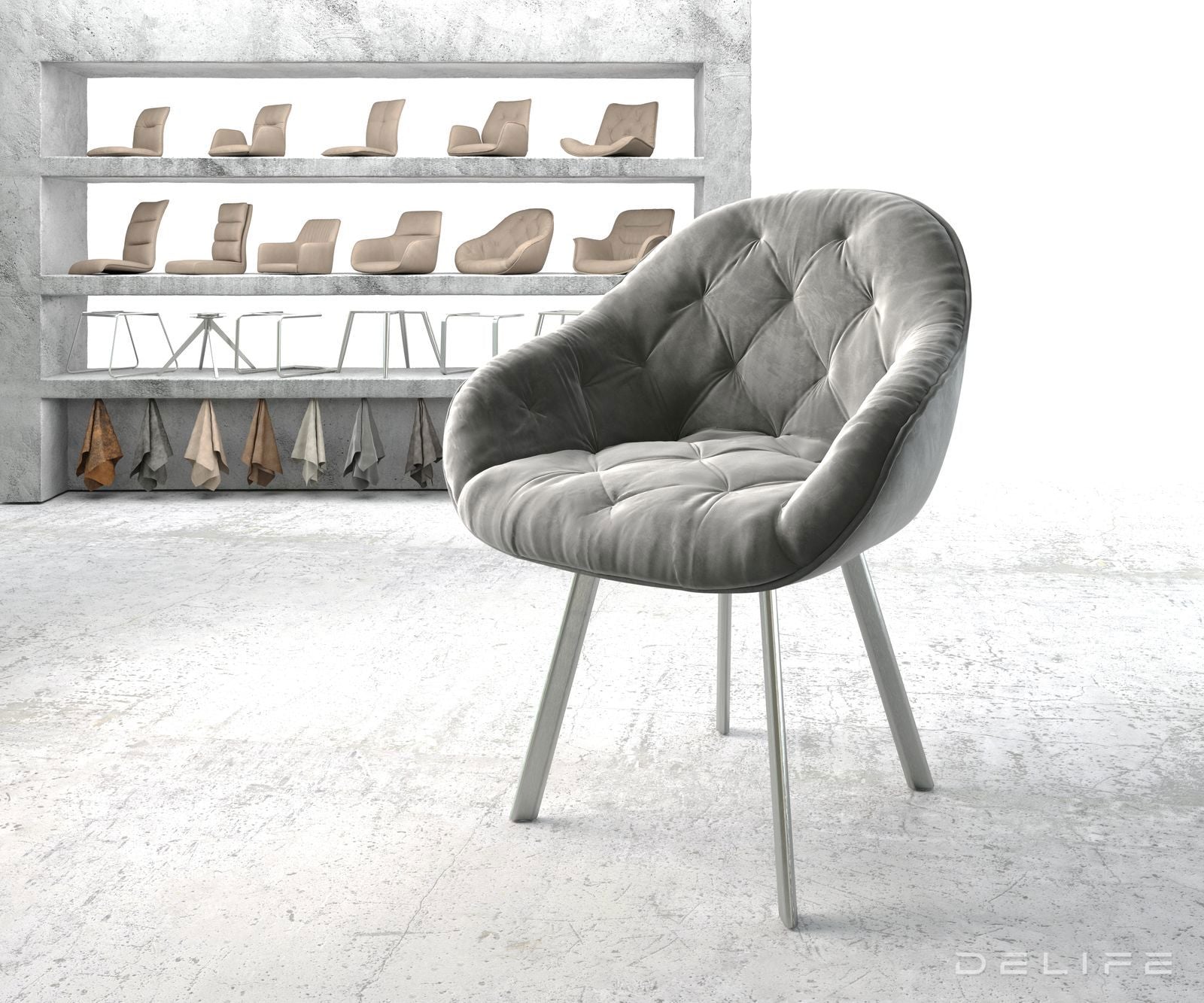 Blagovaonska stolica Gaio, Materijal: Baršun